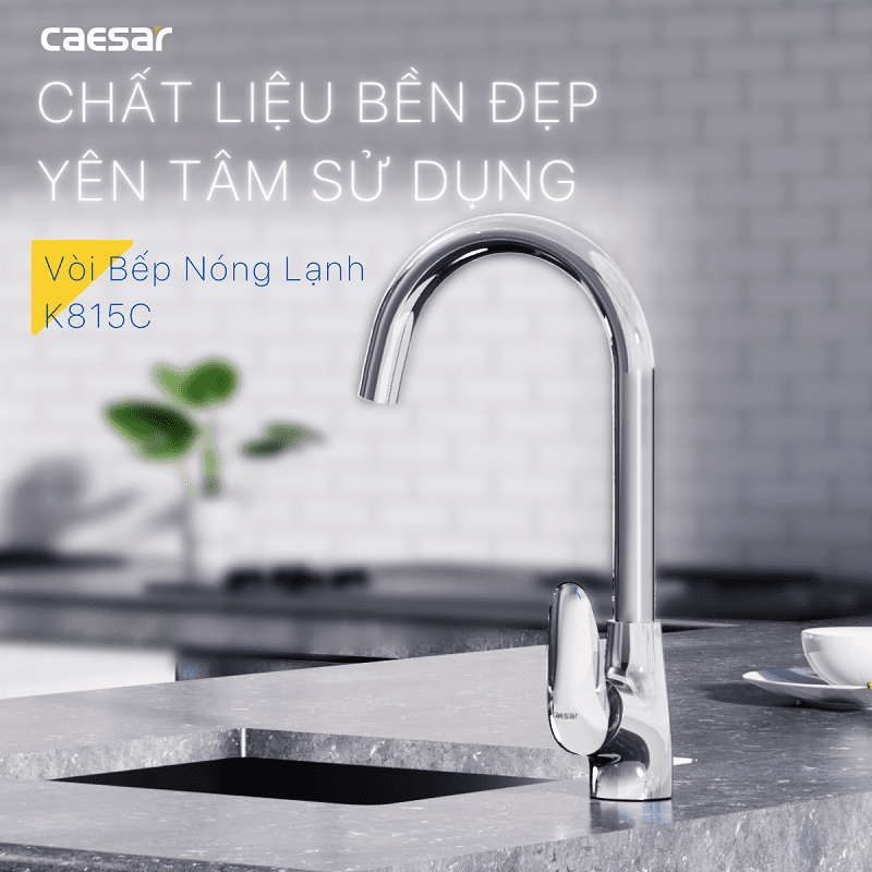 Vòi chậu rửa chén Caesar K815C nóng lạnh
