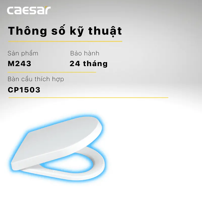 Nắp Bàn Cầu Caesar M243 Rơi Êm