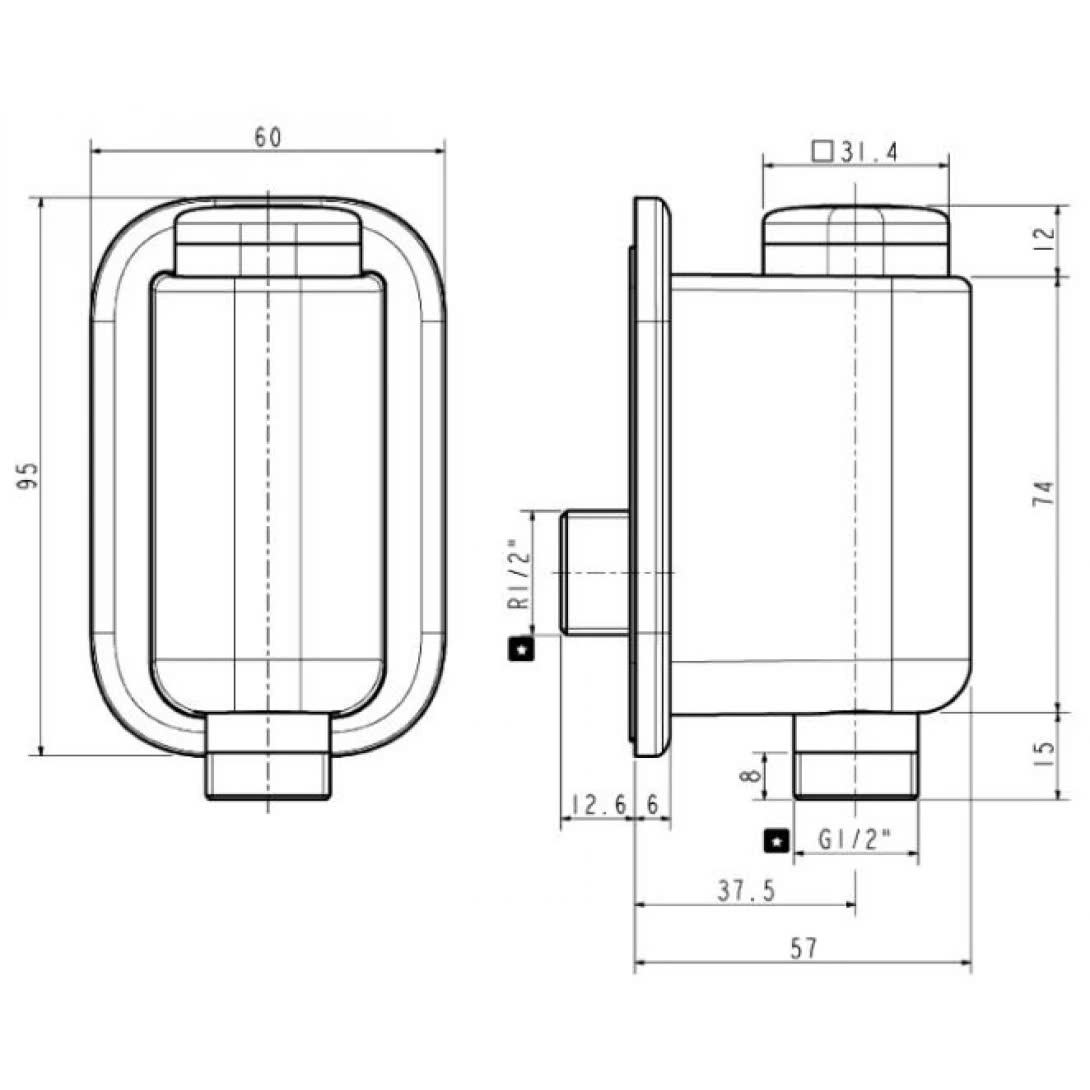 Bản vẽ kỹ thuật Vòi Sen Lạnh American Standard EasyFLO WF-T825B (WFT825) Màu Đen