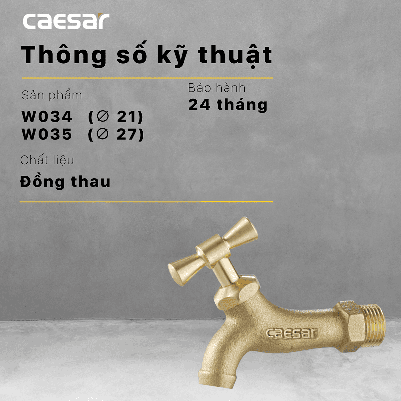 Vòi gắn tường Caesar W034/035