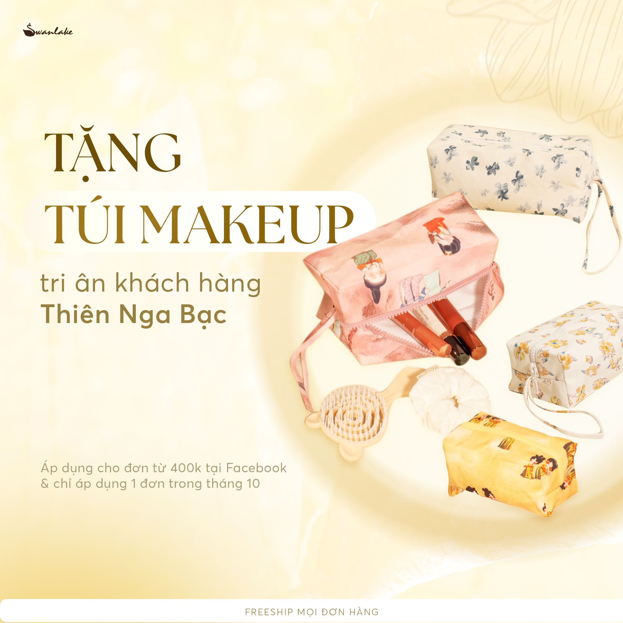 Tặng túi make up cho thành viên Thiên Nga Bạc
