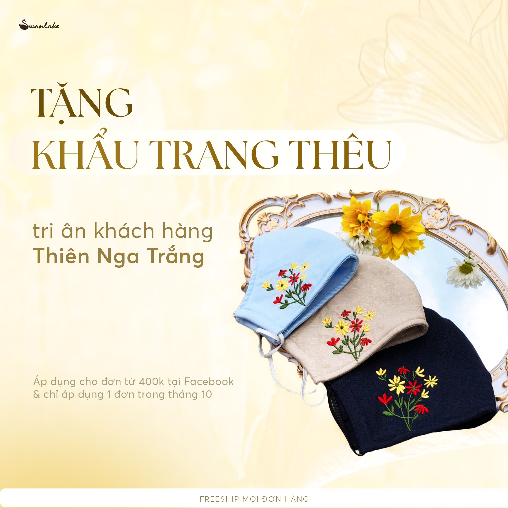 Tặng khẩu trang vải cho thành viên Thiên Nga Trắng