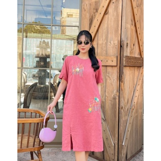 Đầm Suông Vải linen Thêu Swanlake - D11220LW02