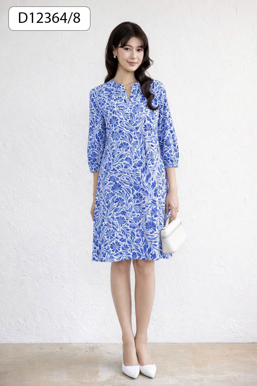 SWANLAKE | Váy Đầm Nữ Suông Tay Lỡ Cổ Trụ Cài Nút Vải Linen Cao Cấp Có Túi Du Lịch Biển Hè D12364LW07