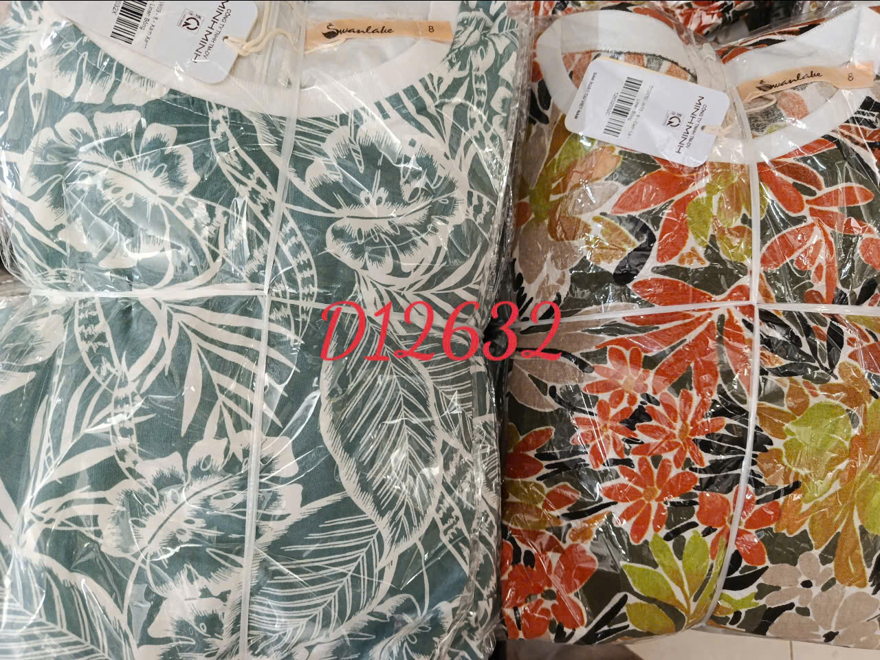 SWANLAKE | Váy Đầm Nữ Suông Maxi Sát Nách Xẻ Tà Cổ Tròn Thun In Hoạ Tiết Hè Vải Linen Công Sở D12632LW03
