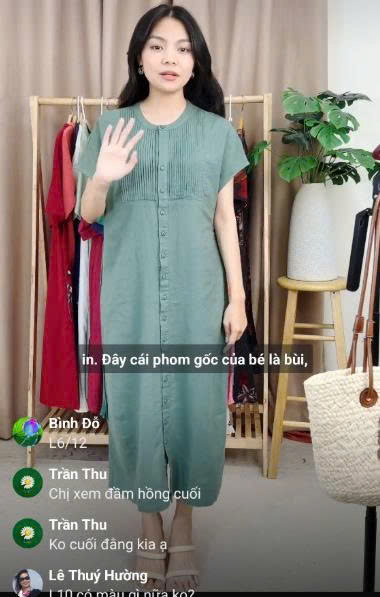 SWANLAKE | Váy Đầm Nữ Midi Suông Cổ Trụ Cài Nút Xếp Ly Vải Linen Dây Thắt Eo Xẻ Tà Công Sở D12752LW01