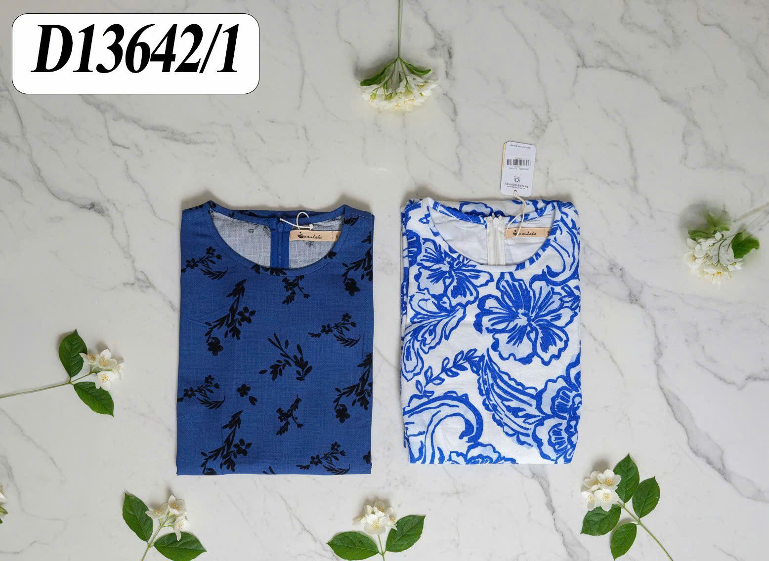 SWANLAKE | Váy Đầm Nữ Chiết Eo Tôn Dáng Vải Linen Bông Cổ Tròn Tay Cánh Tiên Thanh Lịch D13642LW01