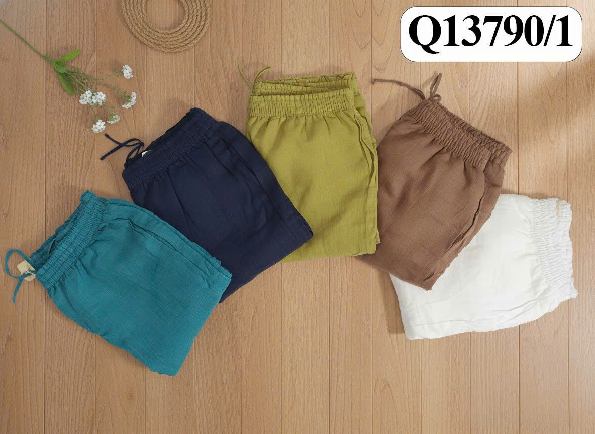 SWANLAKE | Quần Dài Nữ Dáng Suông Ống Rộng Vải Linen Tơ Bản Lưng Thun Cao Cấp Q13790LW01