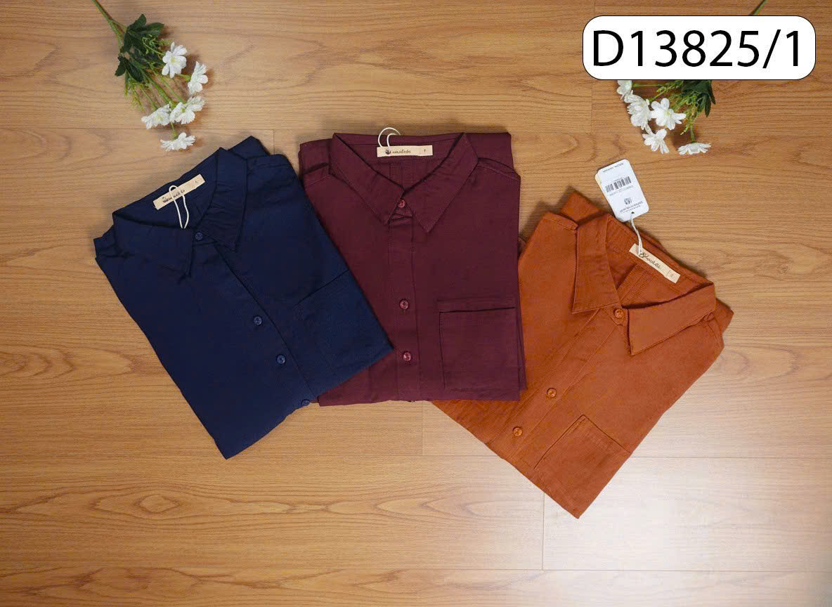 SWANLAKE | Váy Đầm Nữ Midi Suông Vải Linen Hàn Cổ Sơ Mi Cài Nút Tay Hến Vạt Bầu Công Sở D13825LW01