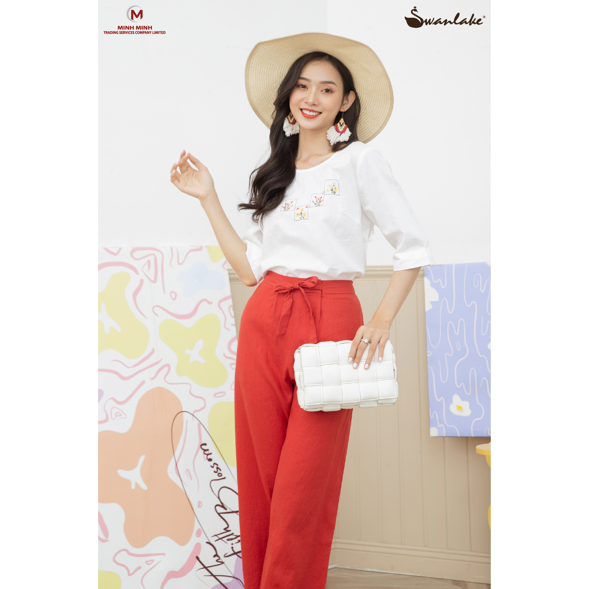 Quần Dài Linen Thắt Nơ Eo Swanlake - Q10132LW01