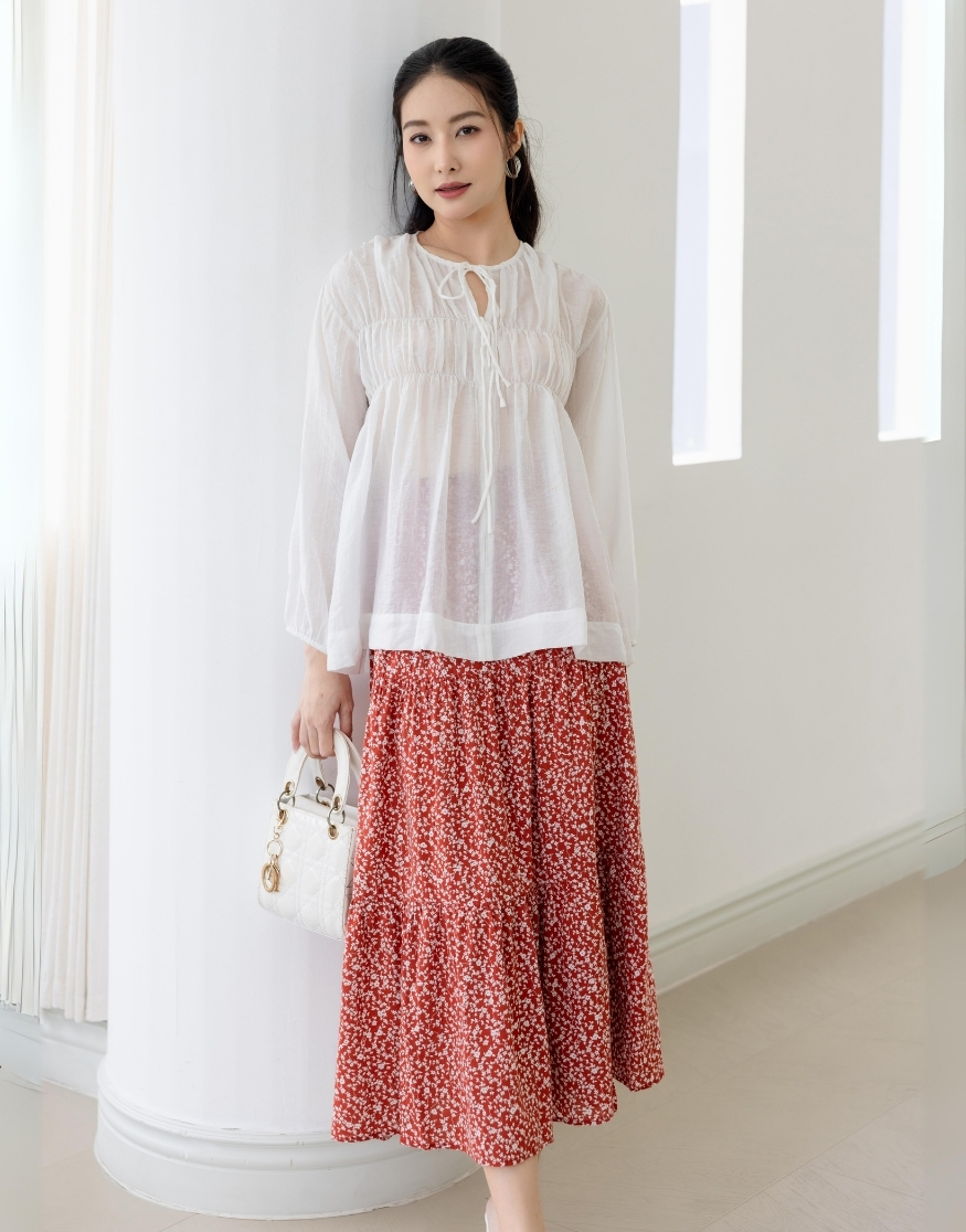 Áo Kiểu Tay Dài Bo Thun Swanlake - A11511LW01