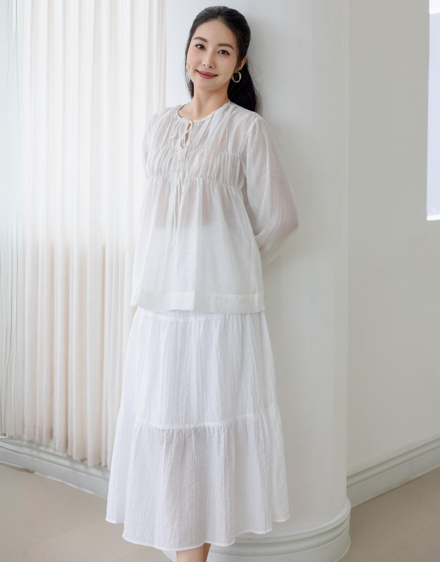 Áo Kiểu Tay Dài Bo Thun Swanlake - A11511LW01