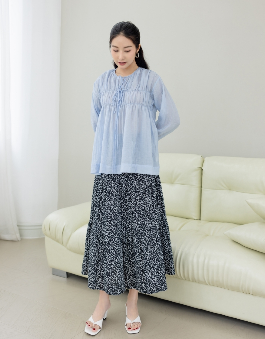 Áo Kiểu Tay Dài Bo Thun Swanlake - A11511LW01