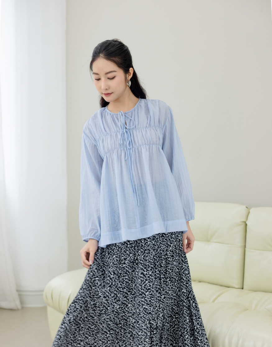 Áo Kiểu Tay Dài Bo Thun Swanlake - A11511LW01