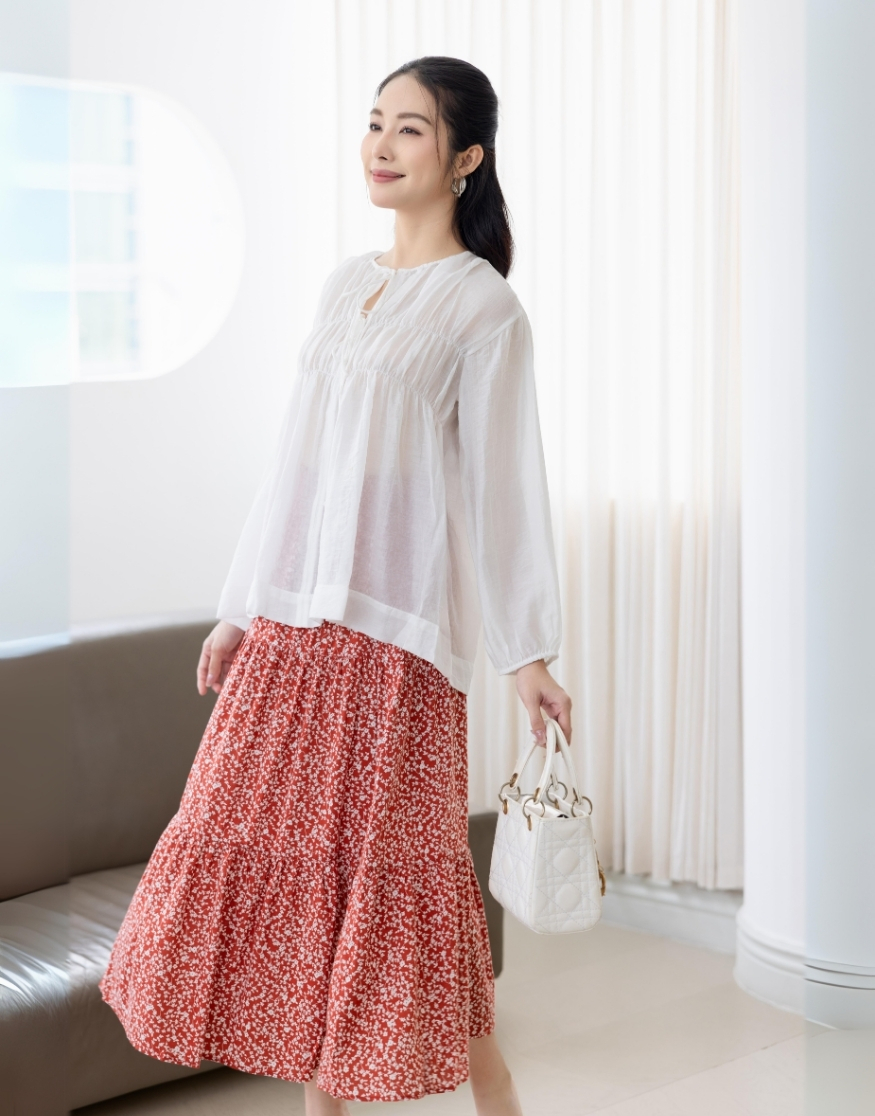 Áo Kiểu Tay Dài Bo Thun Swanlake - A11511LW01