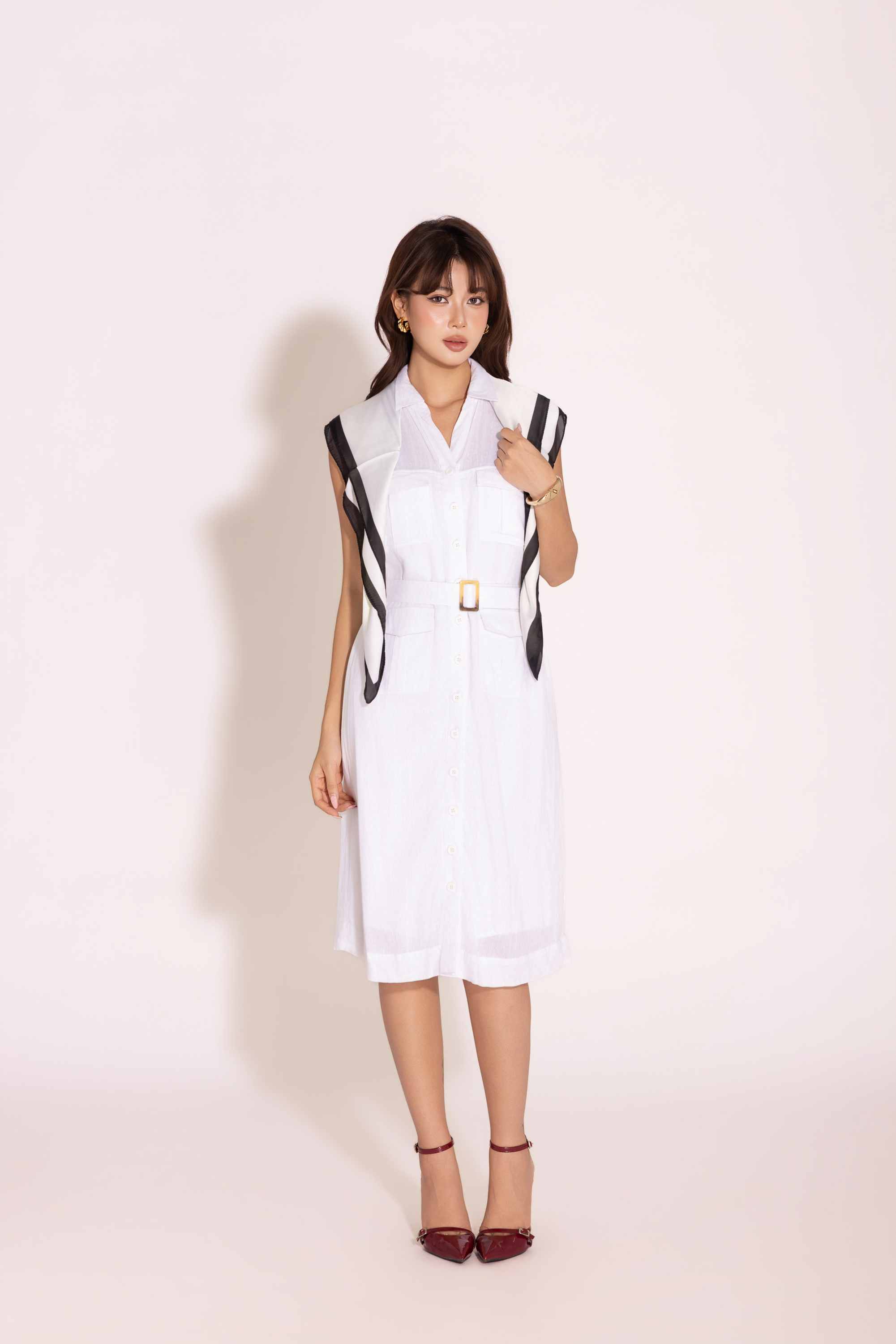 Refined White | Đầm Linen D14037LW01