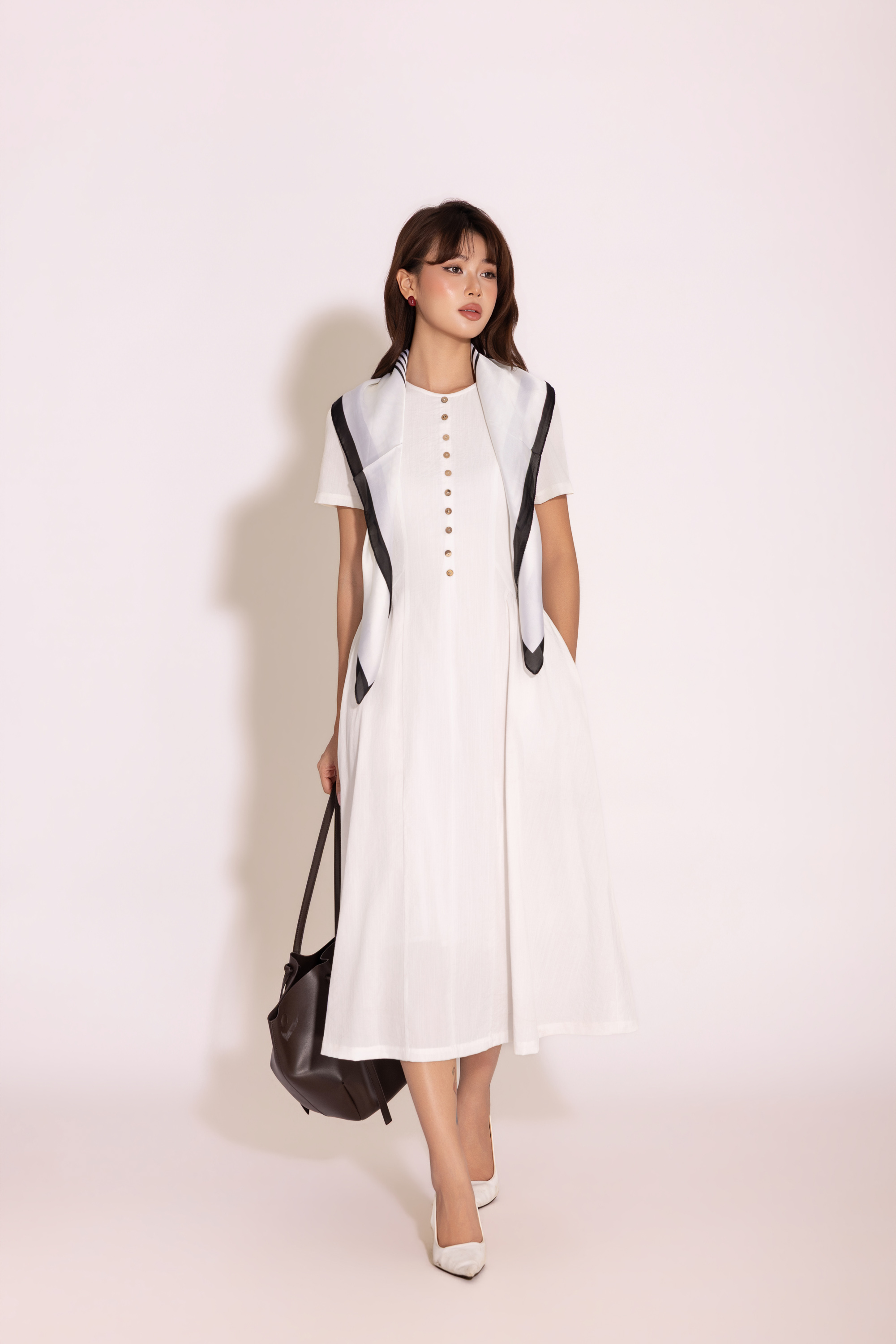 Ivory Ease Dress | Đầm Linen D14054LW01