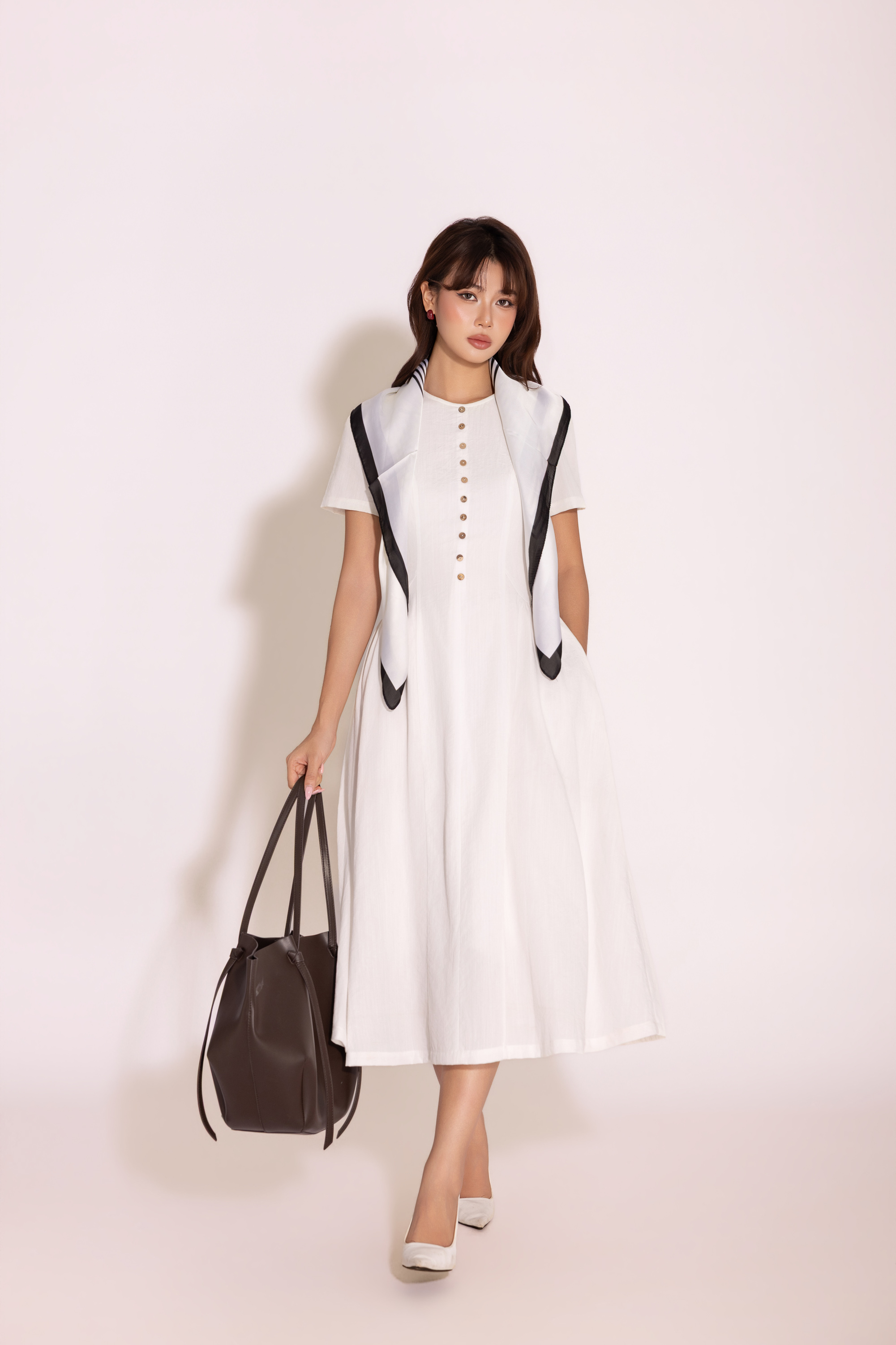 Ivory Ease Dress | Đầm Linen D14054LW01