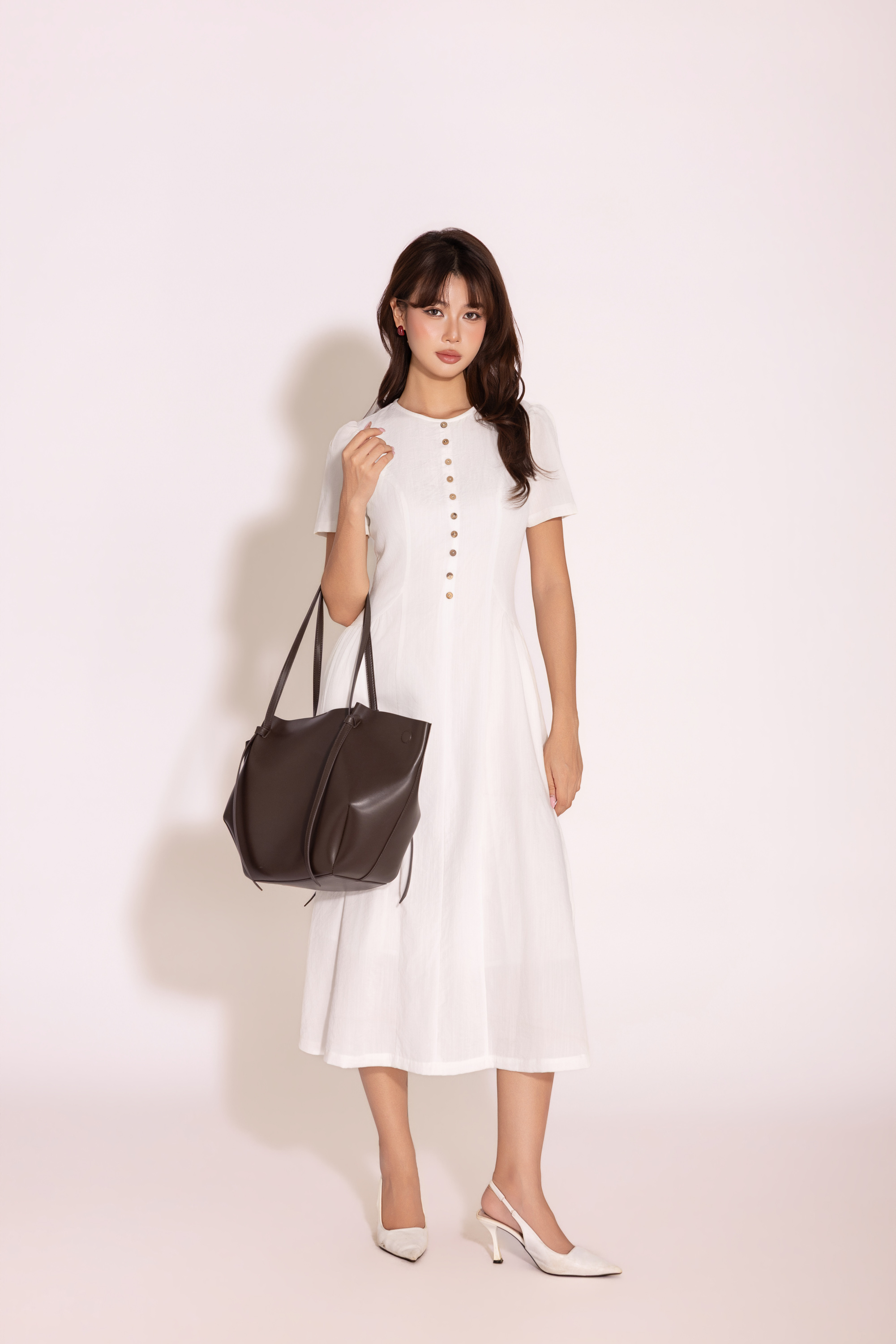 Ivory Ease Dress | Đầm Linen D14054LW01