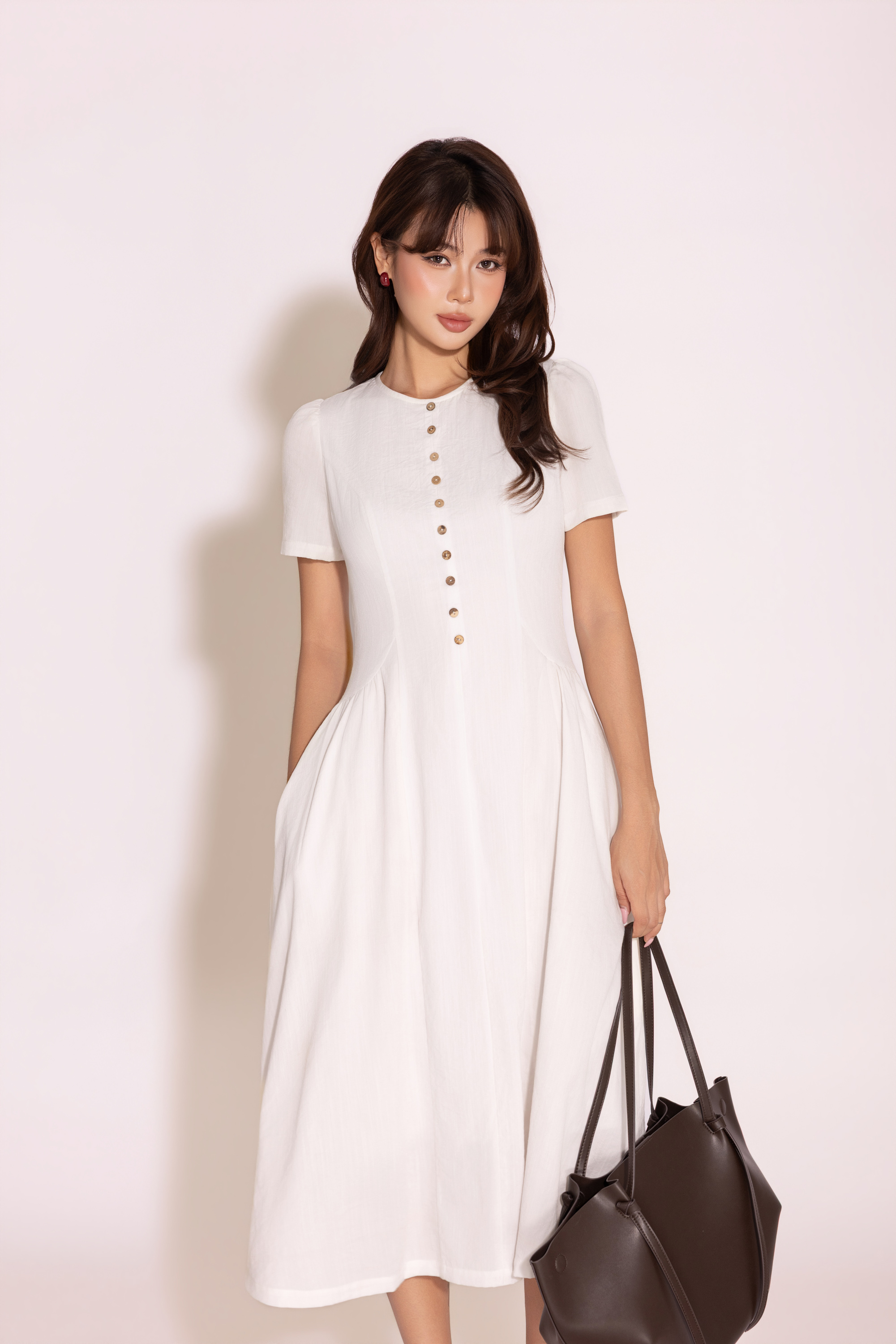 Ivory Ease Dress | Đầm Linen D14054LW01