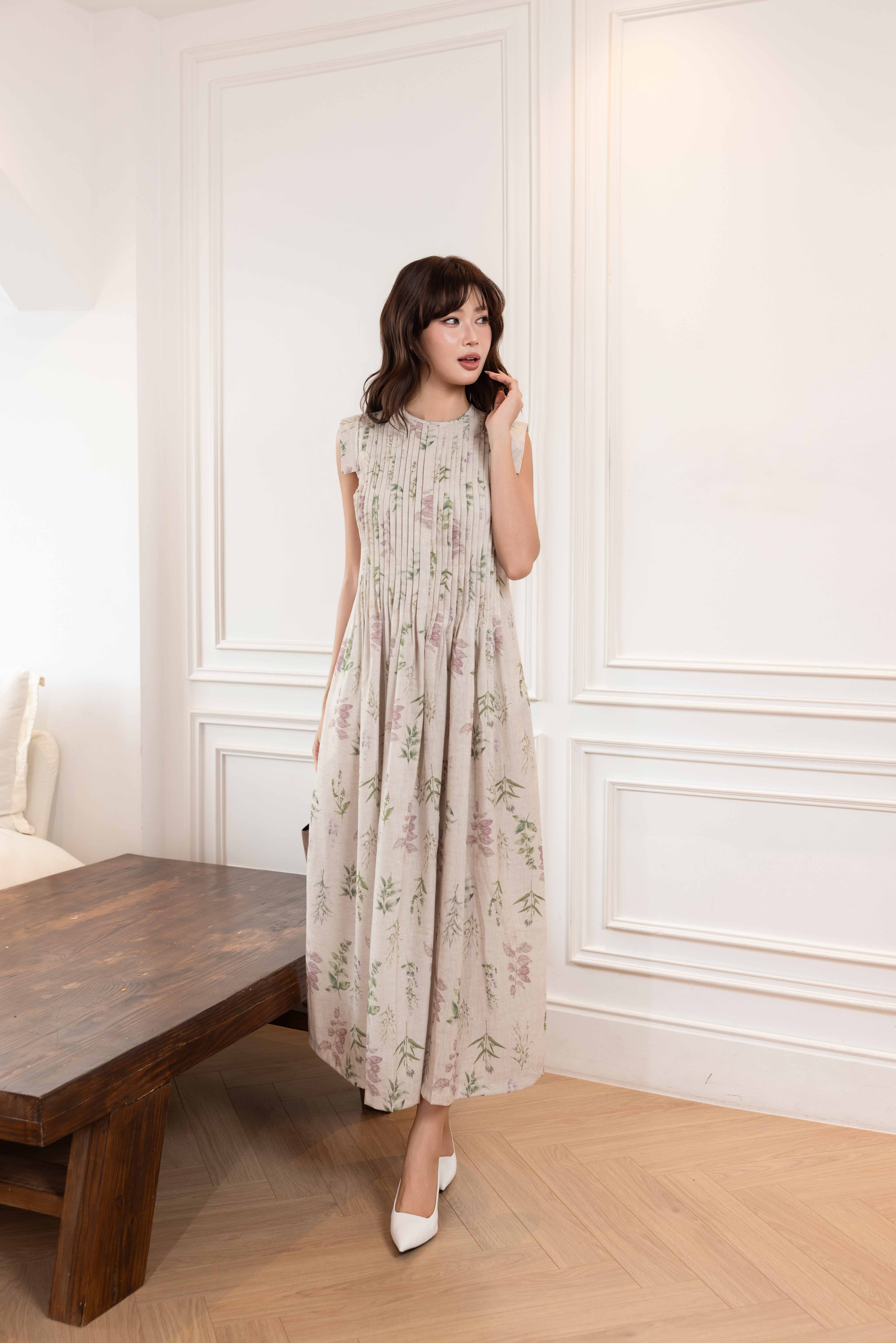 Rustic Bloom Dress | Đầm Linen D14101LW01
