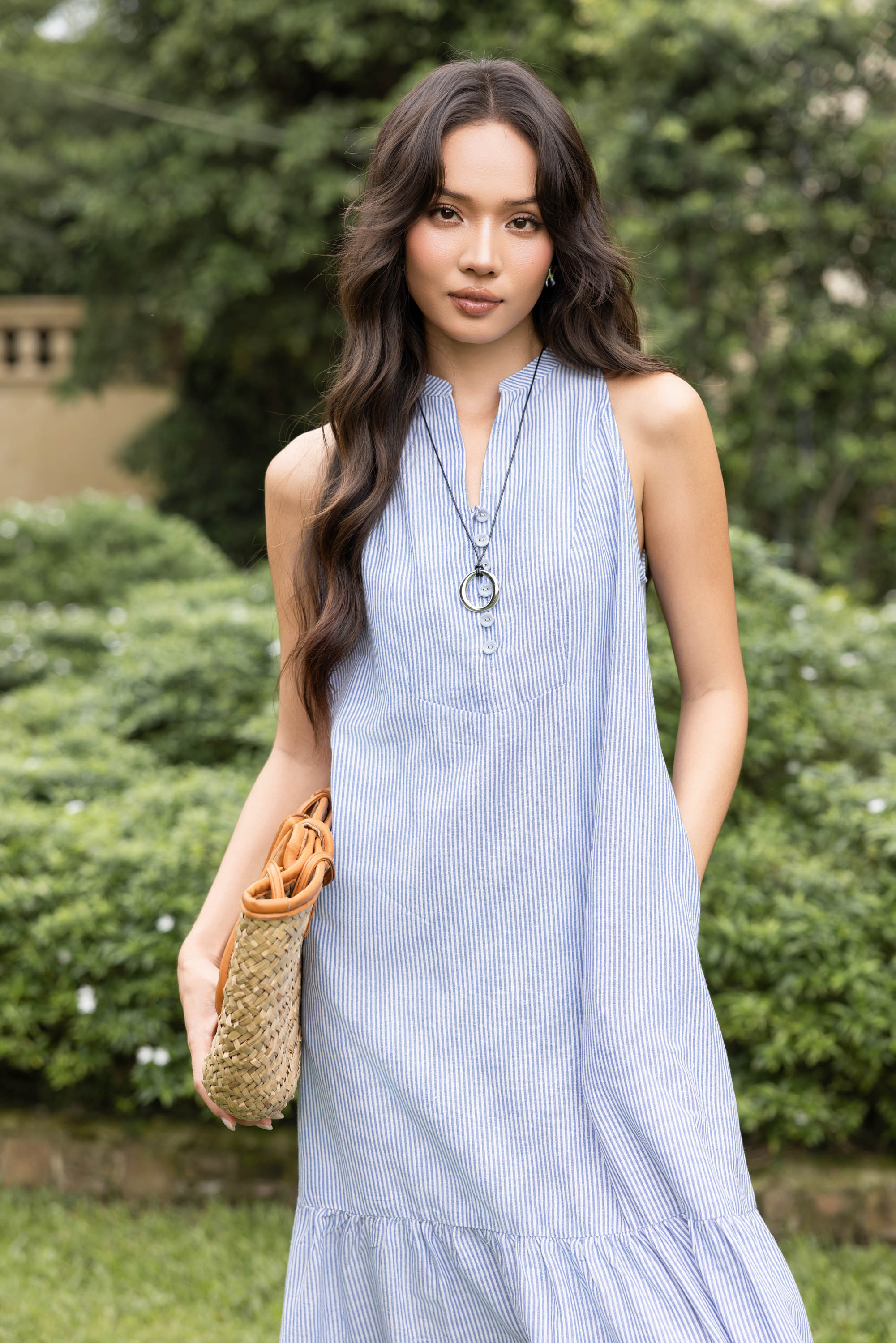 Flowing Stripes Dress | Đầm Cotton D13912LW01
