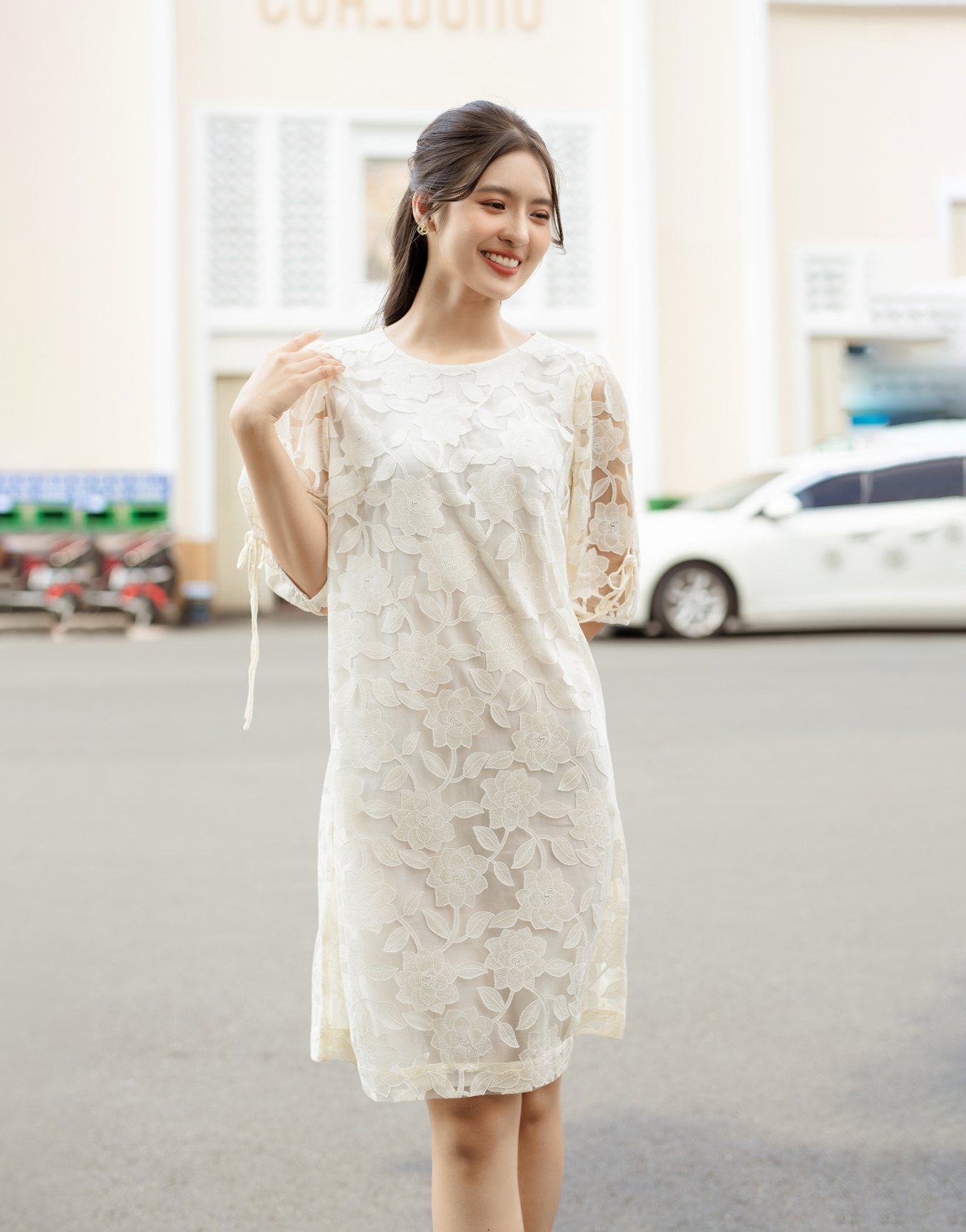 Chân váy maxi phối ren - Trắng - S0208 – Dottie