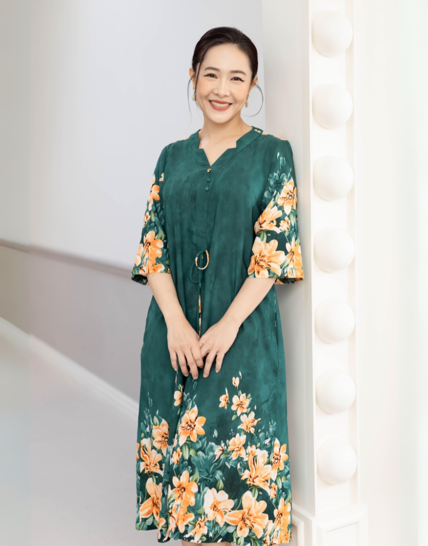 Đầm Trung Niên Dành Cho Mẹ Vải Mango - D11288LW01