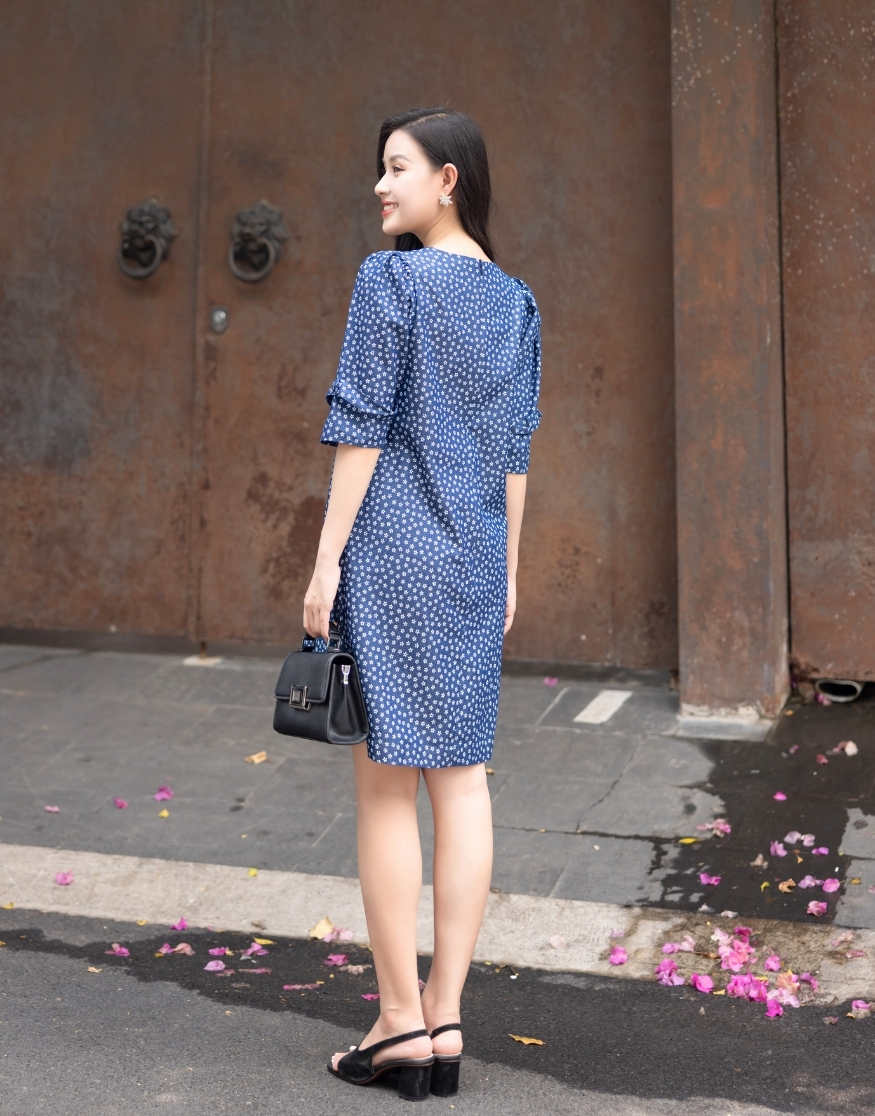 Đầm Jean Wash Suông Tay Nẹp - D09293LW07