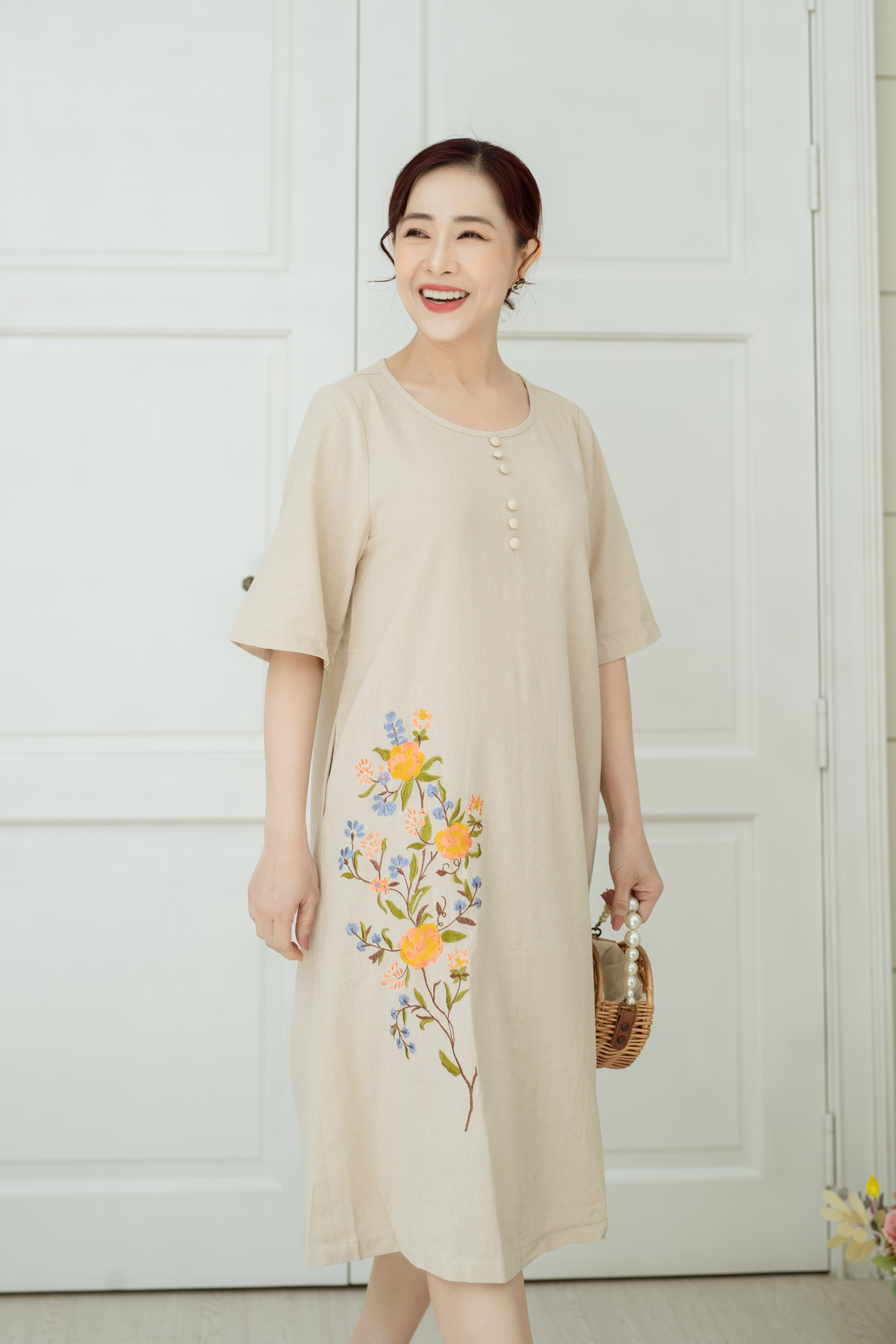 các mẫu váy vải linen