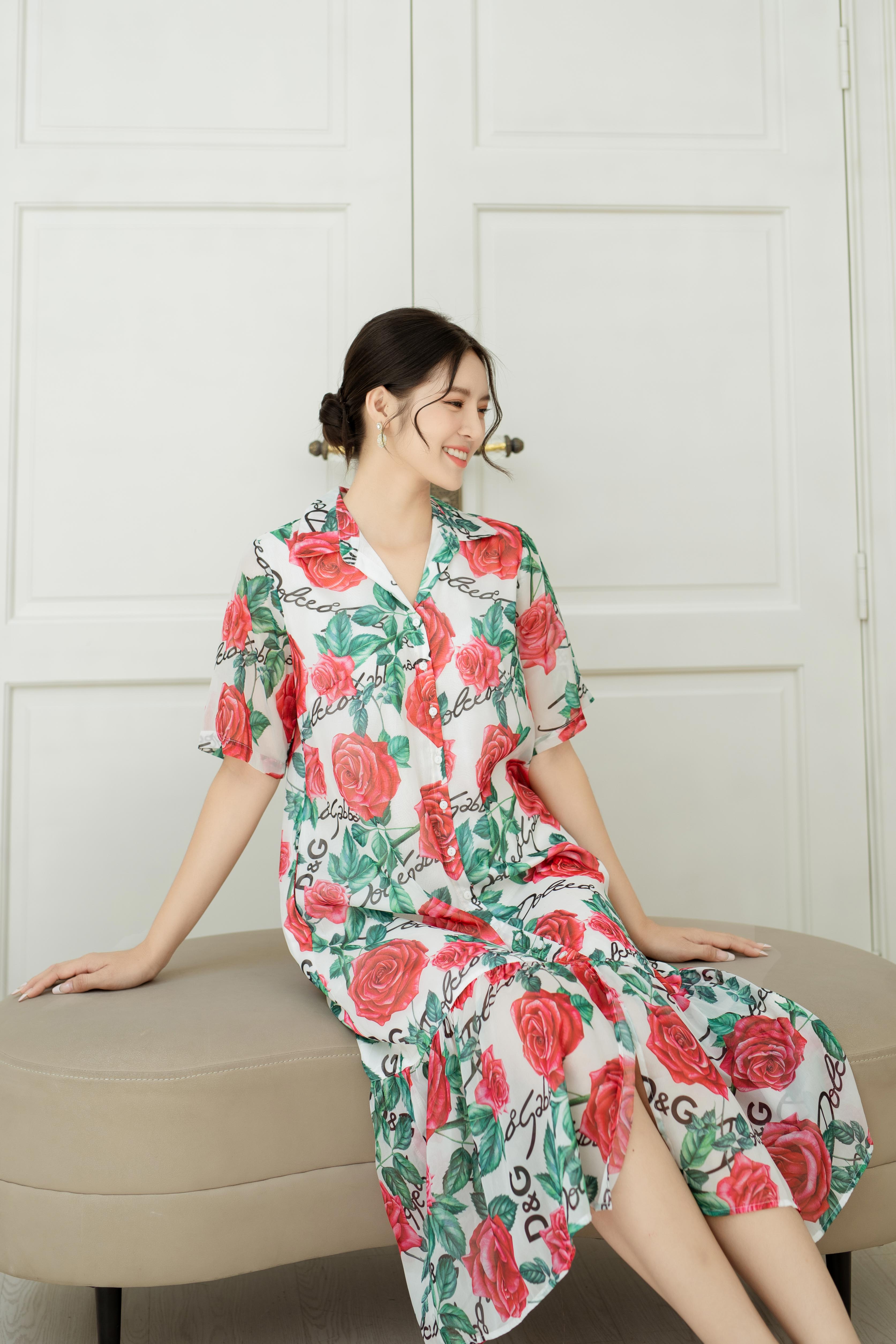 Váy sơ mi cổ đức chiết eo DELIZ, đầm chữ A cộc tay công sở cài cúc trước  kiểu dáng bigsize | Shopee Việt Nam