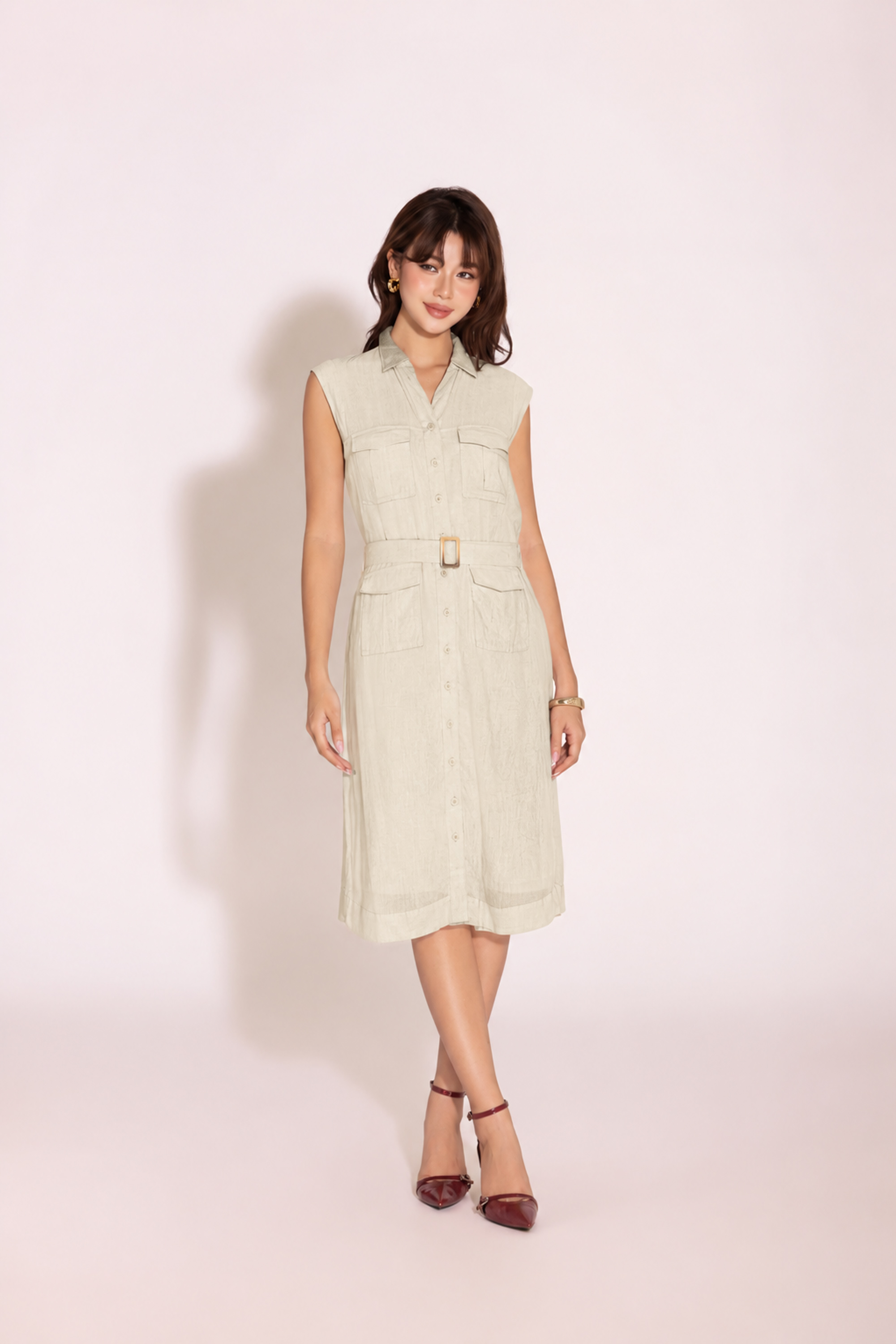 Refined White | Đầm Linen D14037LW01