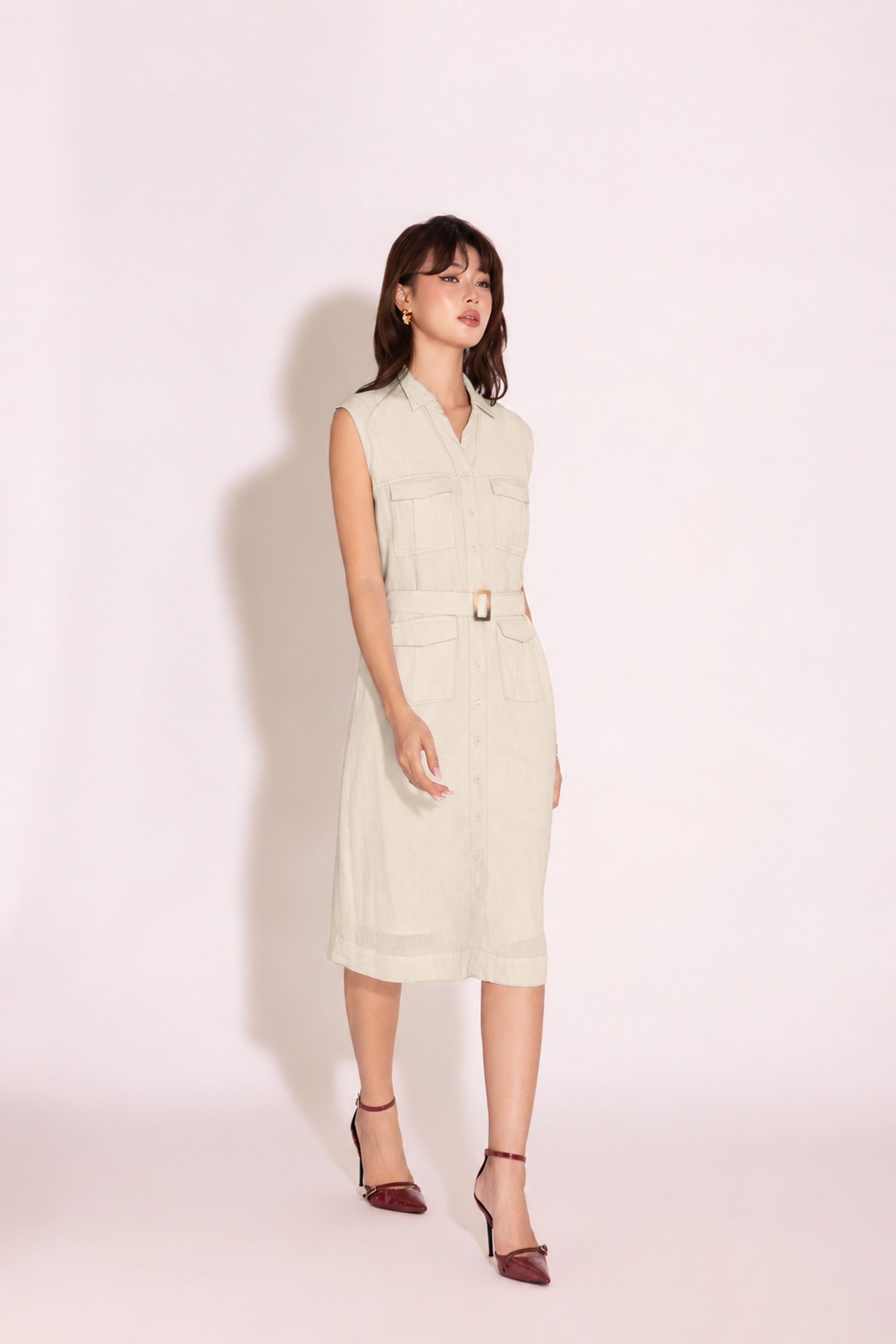 Refined White | Đầm Linen D14037LW01