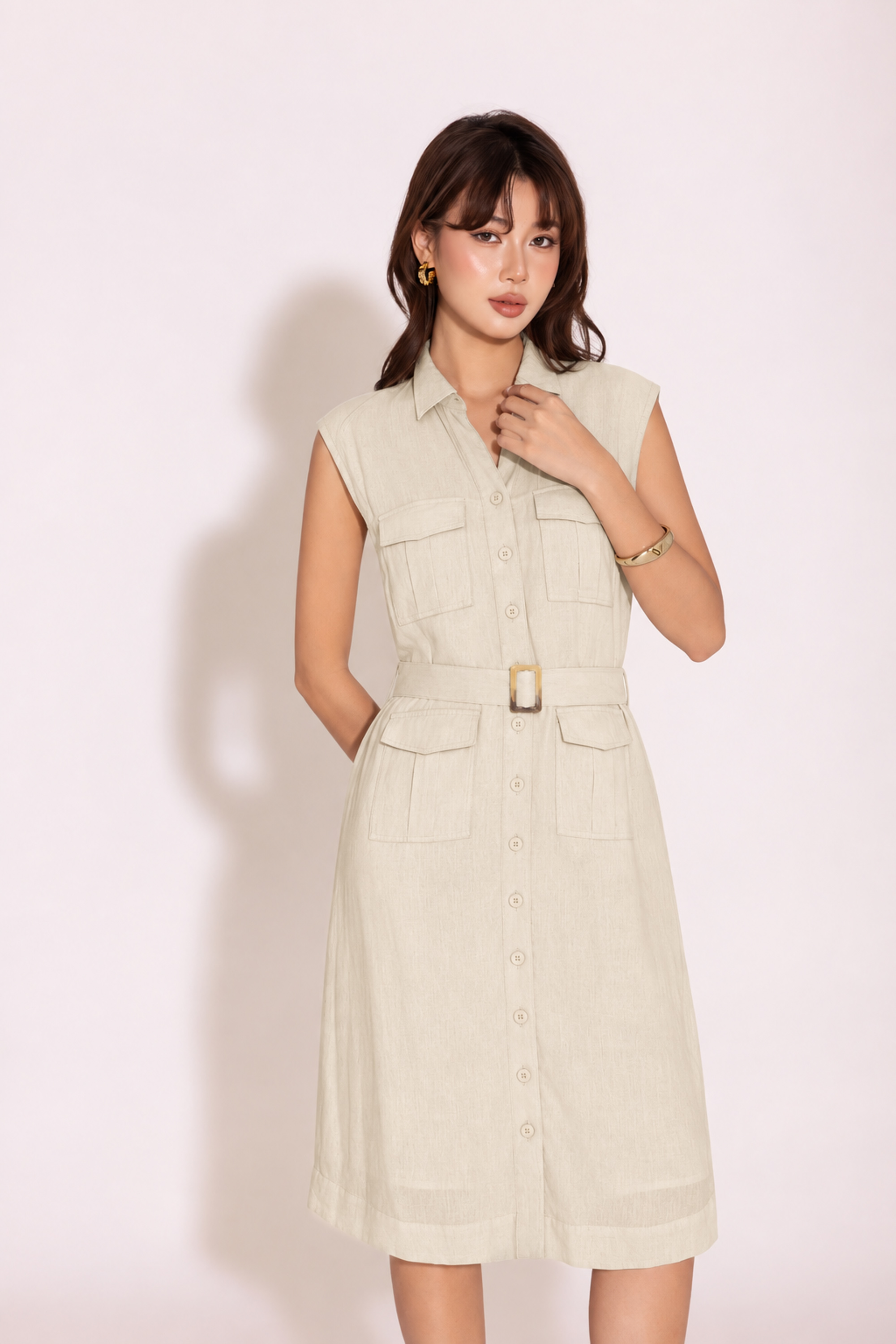 Refined White | Đầm Linen D14037LW01