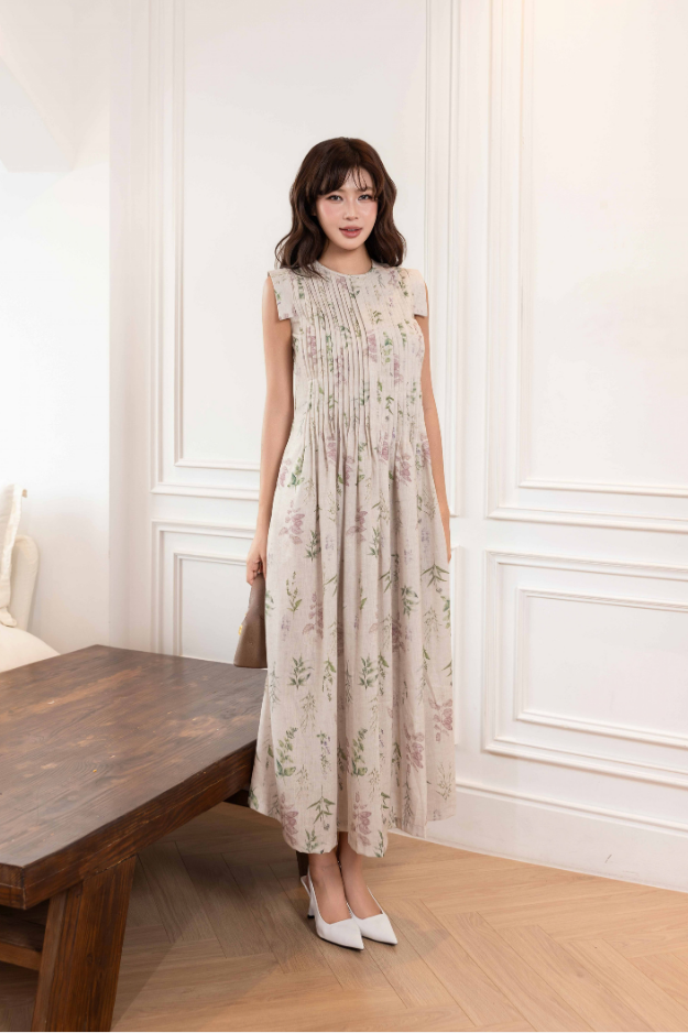 Rustic Bloom Dress | Đầm Linen D14101LW01