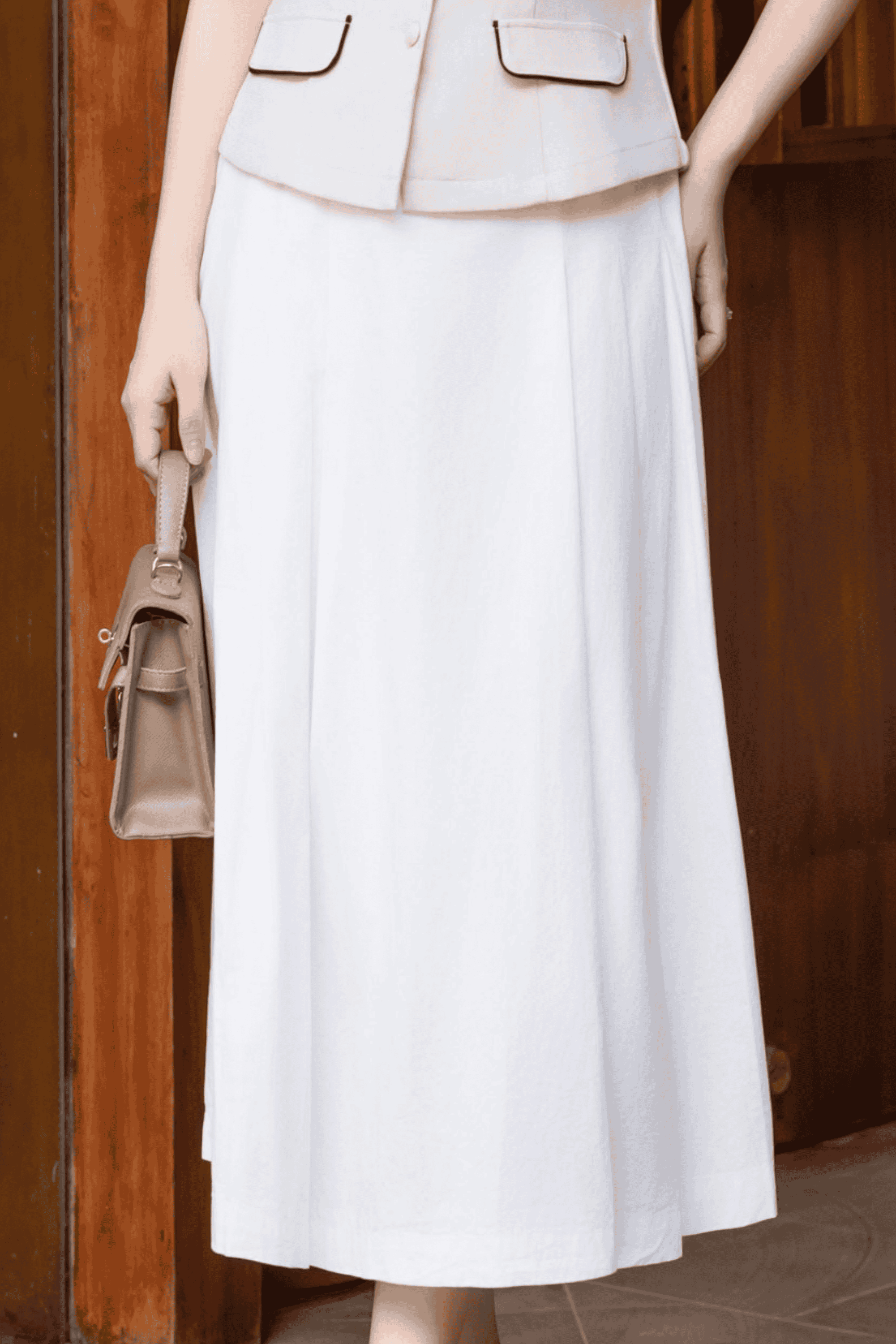 Swanlake | Chân Váy Phom Dài A Rộng Lưng Dây Kéo - V12246LW01