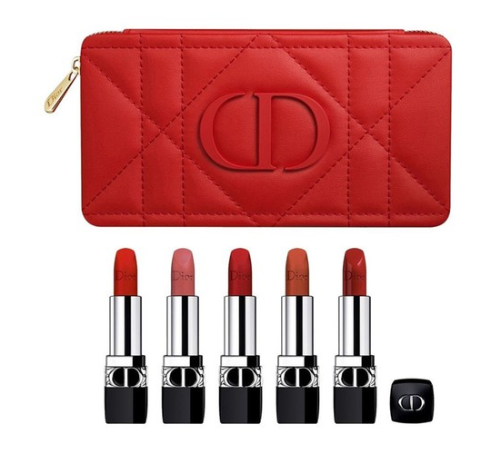 Set Son Dior Rouge Refillable Lipstick Collection - Couture Color & Floral Lip Care 5 Màu