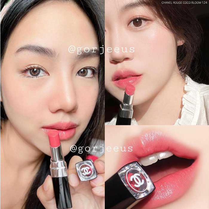 Son Chanel Rouge Coco Bloom 124 Merveille Màu Hồng Đào