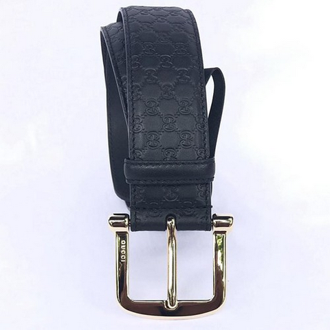 Thắt Lưng Gucci Calfskin Monogam Black 40mm Belt Size 95