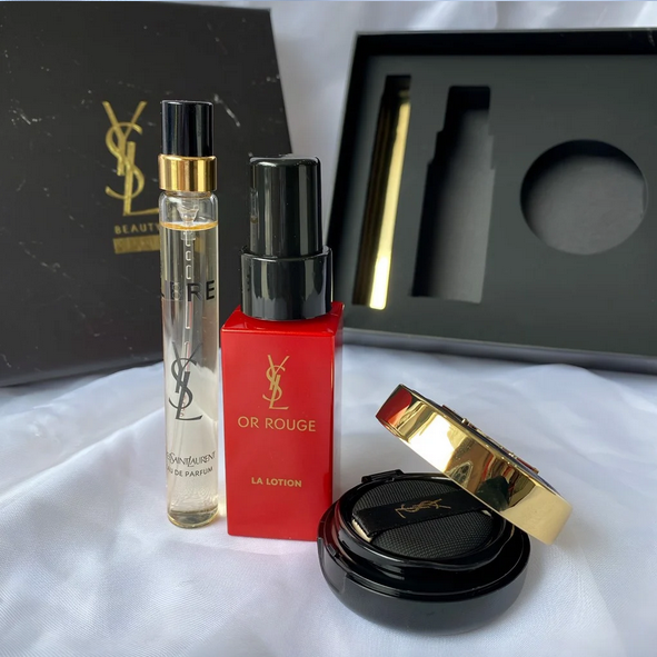 Set Lotion + Phấn Nước + Nước hoa Yves Saint Laurent YSL (Or Rogeu La Lotion 30ml + Cushion B20 5g + YSL Libre EDP 10ml)