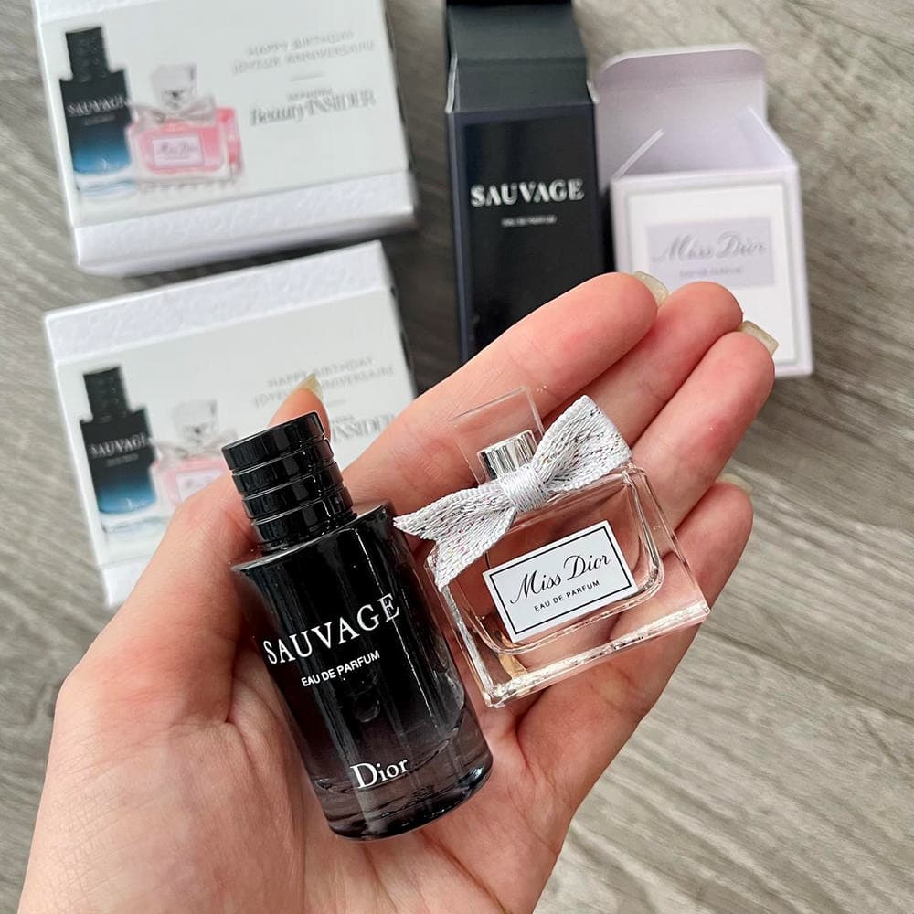 Set Nước Hoa Dior Mini Sauvage EDP & Miss Dior EDP