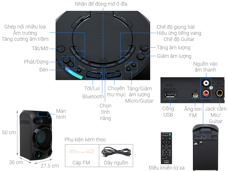 Dàn âm thanh Hifi Sony MHC-V02