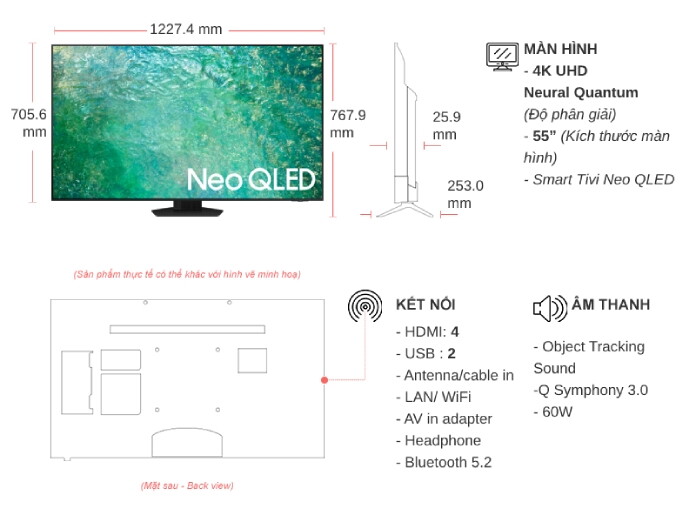 Smart Tivi Neo QLED 4K 55 inch Samsung QA55QN85C | Công ty TNHH Điện Máy ECC Việt Nam
