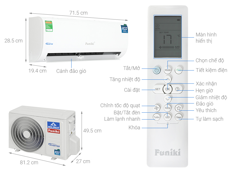 Máy lạnh Funiki Inverter 1. HP HIC09TMU