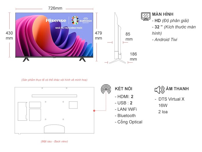 Android Tivi LED Hisense 32 inch 32A4N [2024]