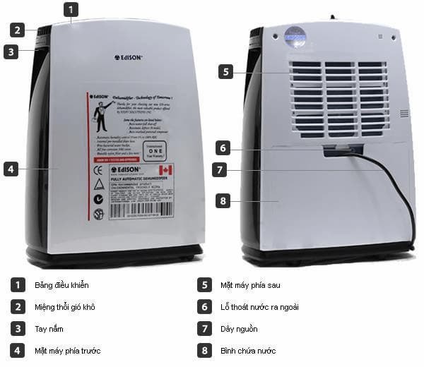 Máy hút ẩm Edison ED-12BE