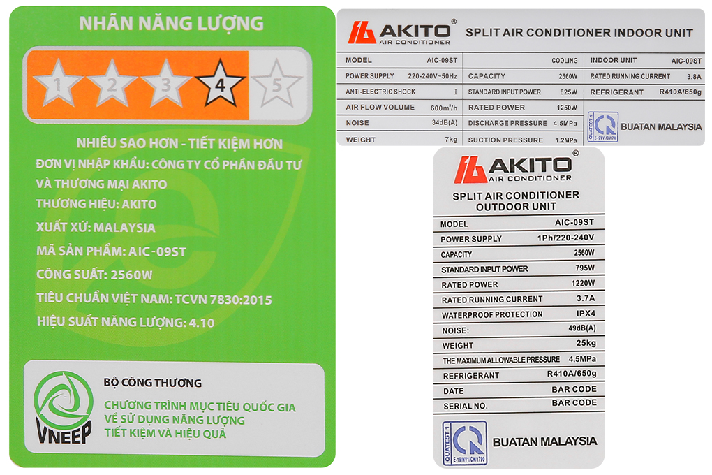 Điều hòa Akito 9000 BTU inverter AIC-09ST