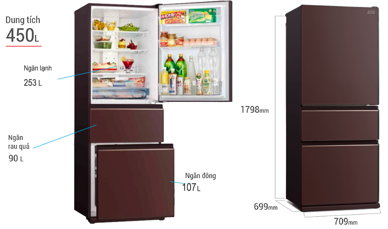 Tủ Lạnh Mitsubishi  Inveter MR-CGX56EN-GBK-V
