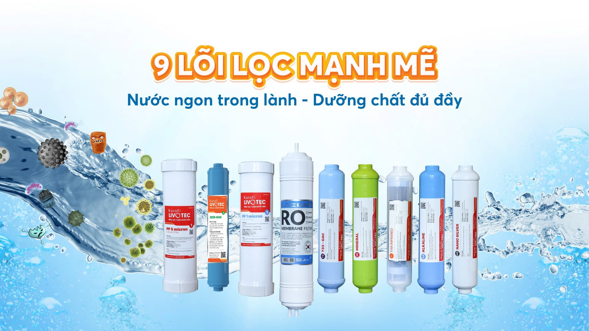Máy lọc nước nóng lạnh Karofi Livotec 510