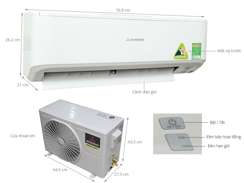 Điều hòa Mitsubishi 1 chiều 9.000BTU SRK/SRC 09CTR-S5